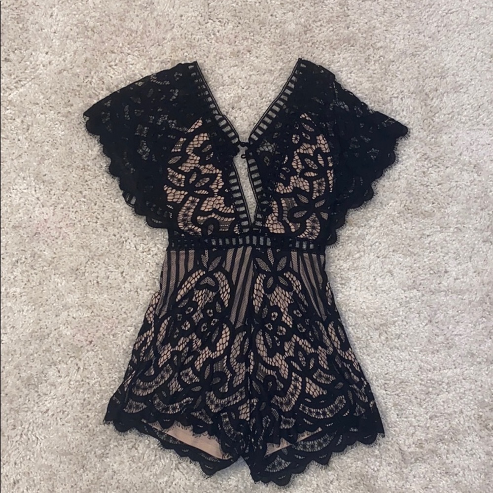 AKIRA Black Lace Romper